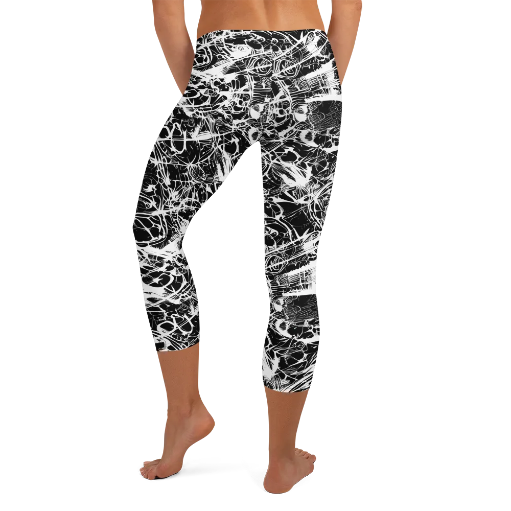 Obsidian Sketch on Capri Leggings — Back
