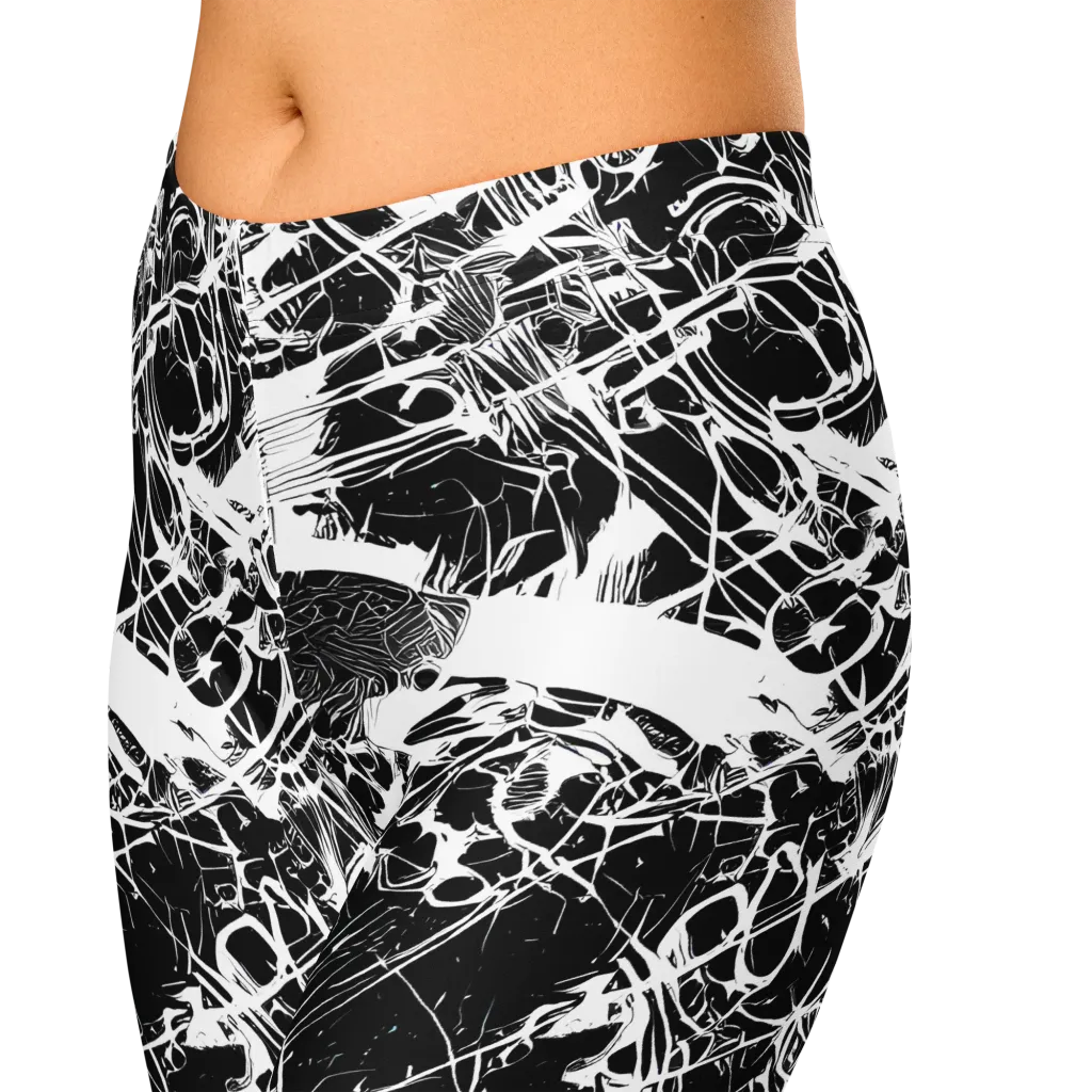 Obsidian Sketch on Capri Leggings — Zoomed-in