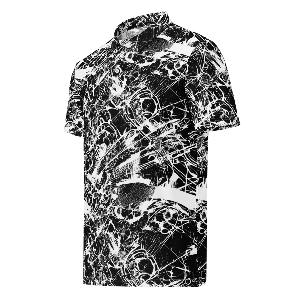 Obsidian Sketch on Men's Slim Fit Polo Shirt — Left Front