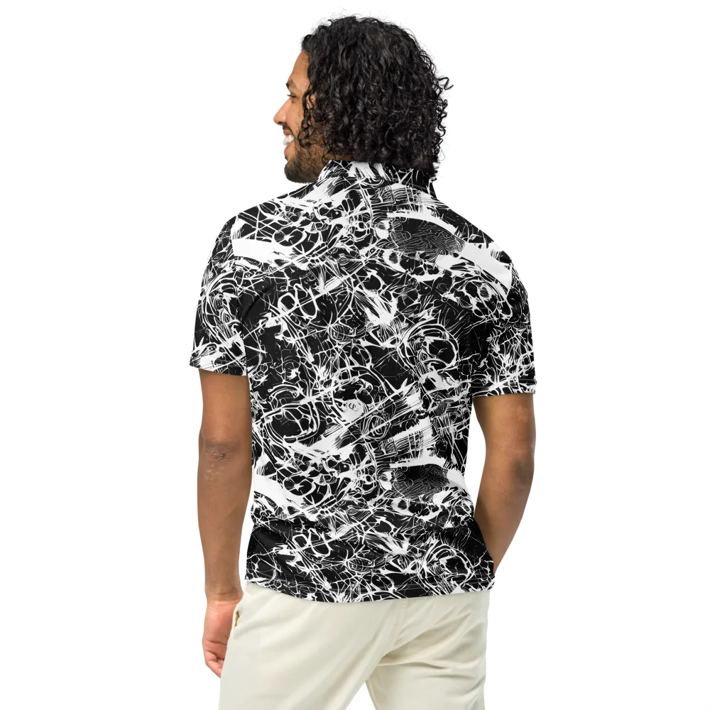 Obsidian Sketch on Men's Slim Fit Polo Shirt — Back