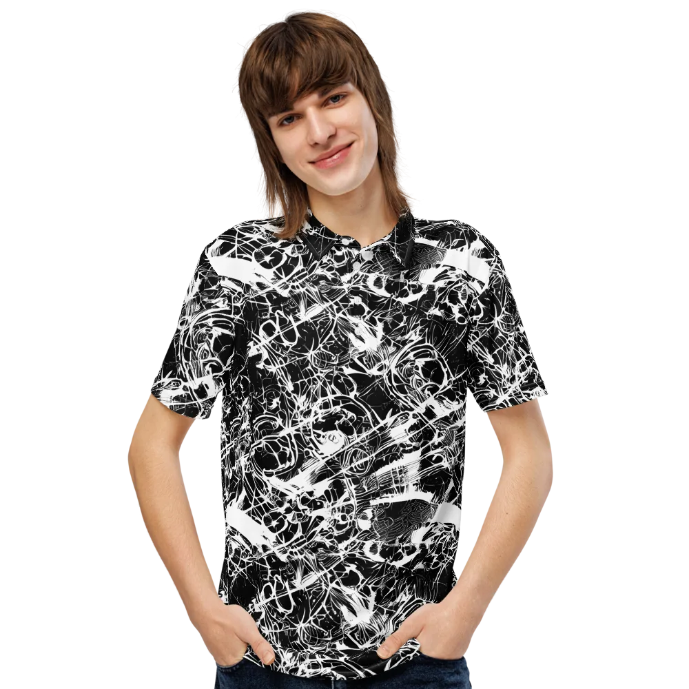 Obsidian Sketch on Men's Slim Fit Polo Shirt — Front