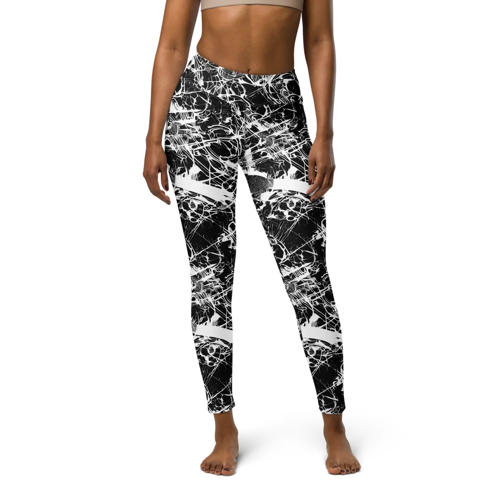 Obsidian Sketch on Yoga Leggings — Front