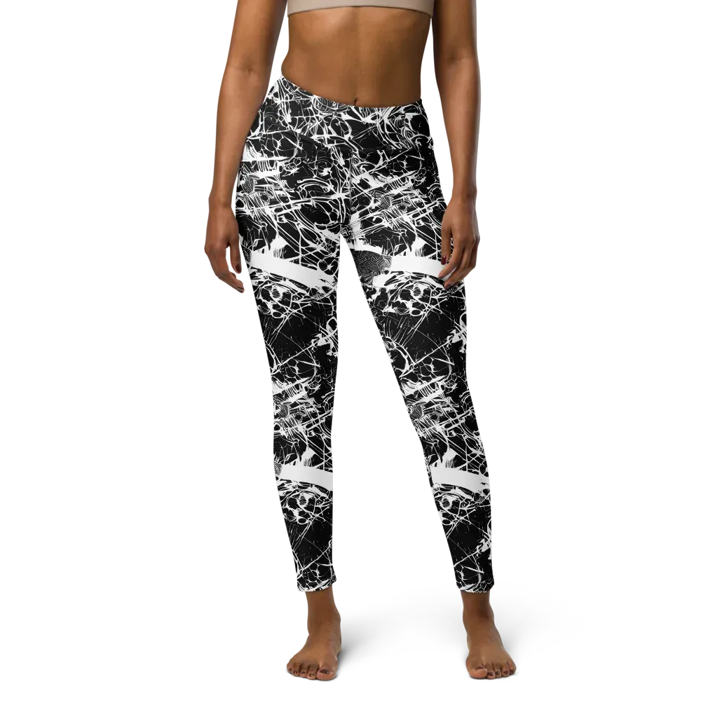 Obsidian Sketch on Yoga Leggings — Front