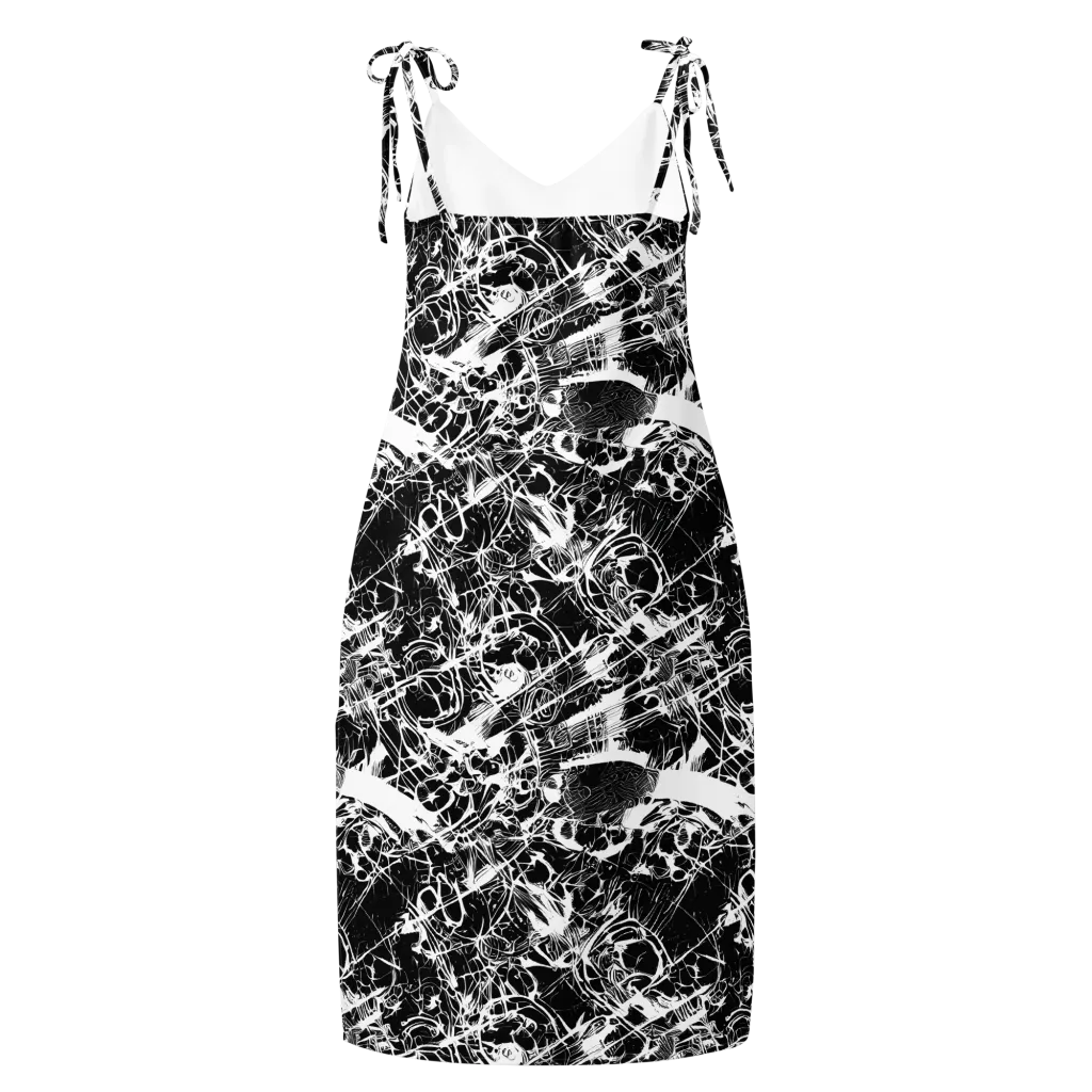 Obsidian Sketch on Slip Dress — Back