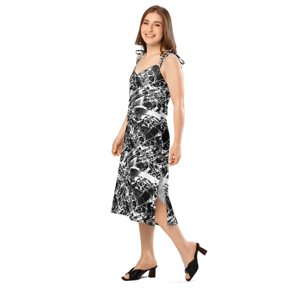 Obsidian Sketch on Slip Dress — Left Front