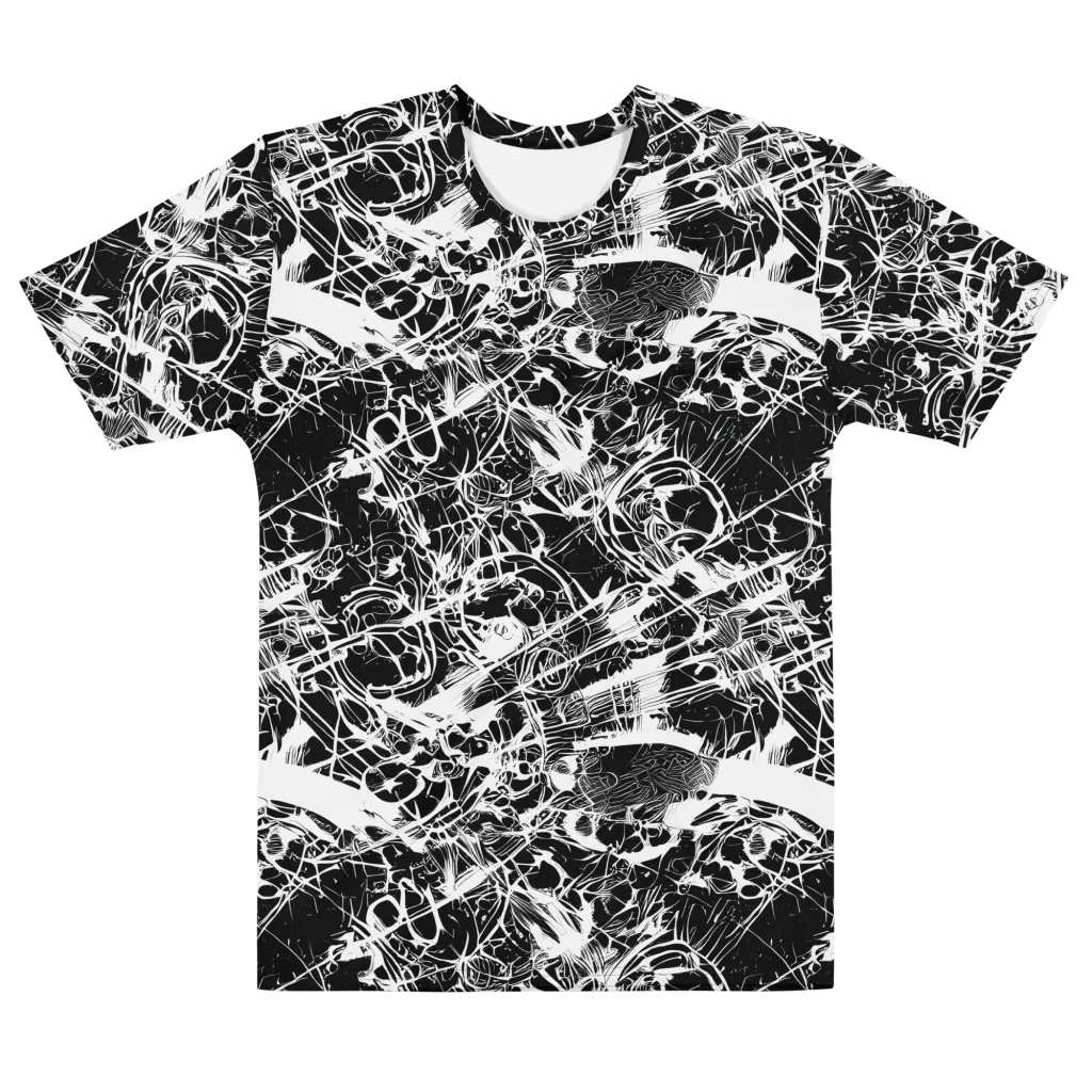 Obsidian Sketch on Men's Cotton Crew Neck T-Shirt — Front