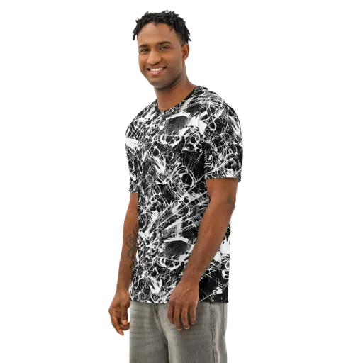 Obsidian Sketch on a Men's Cotton Crew Neck T-Shirt