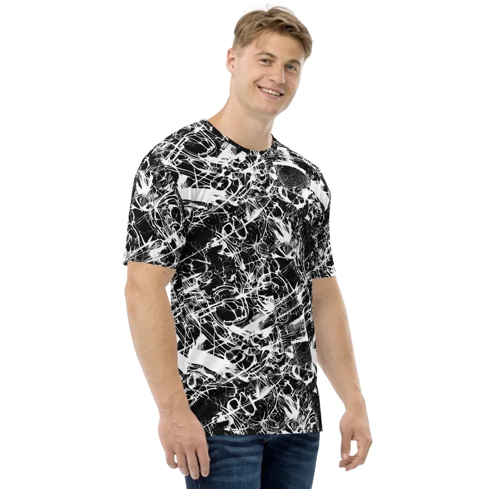 Obsidian Sketch on Men's Crew Neck T-Shirt — Right