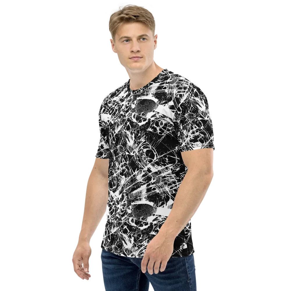 Obsidian Sketch on Men's Crew Neck T-Shirt — Left