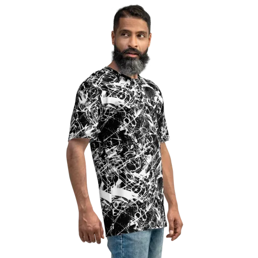 Obsidian Sketch on a Men's Crew Neck T-Shirt