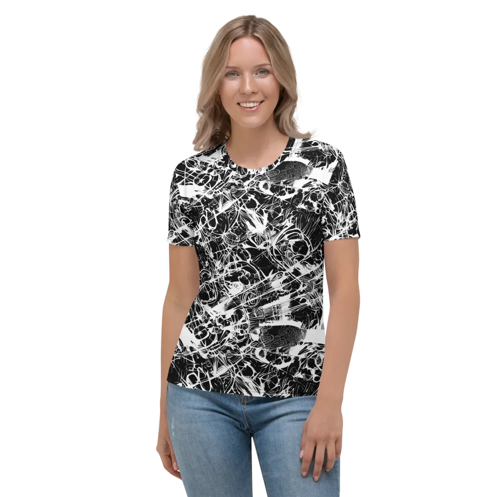 Obsidian Sketch on Women's Crew Neck T-Shirt — Front