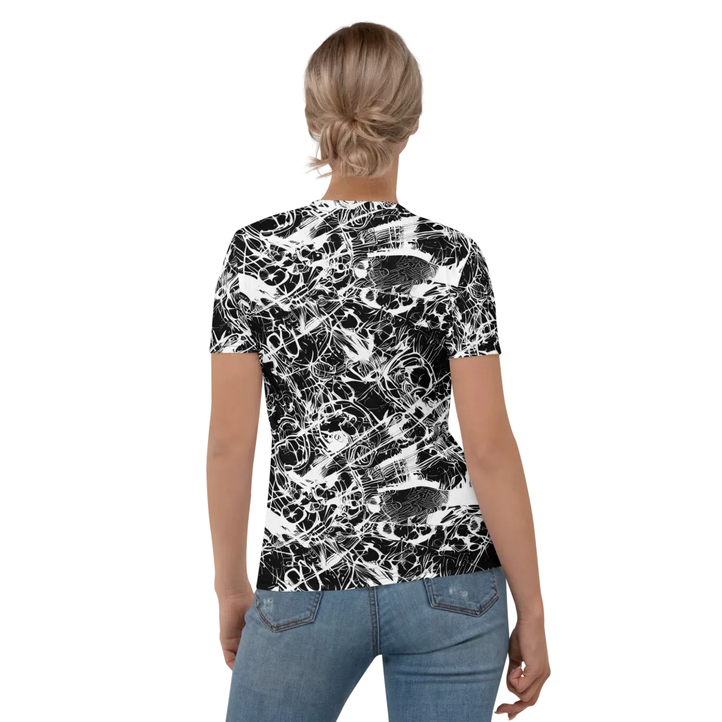 Obsidian Sketch on Women's Crew Neck T-Shirt — Back