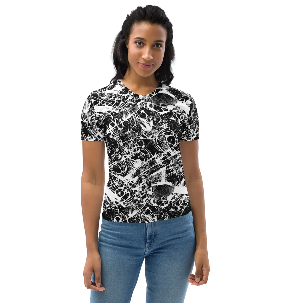 Obsidian Sketch on Women's Crew Neck T-Shirt — Front