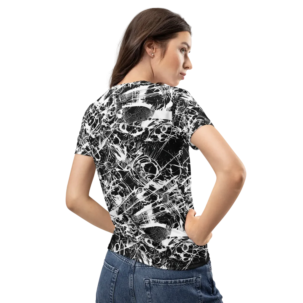 Obsidian Sketch on Women's Crew Neck T-Shirt — Back