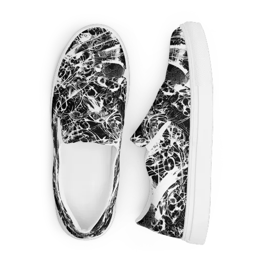 Obsidian Sketch on a Men's Slip-On Canvas Shoes