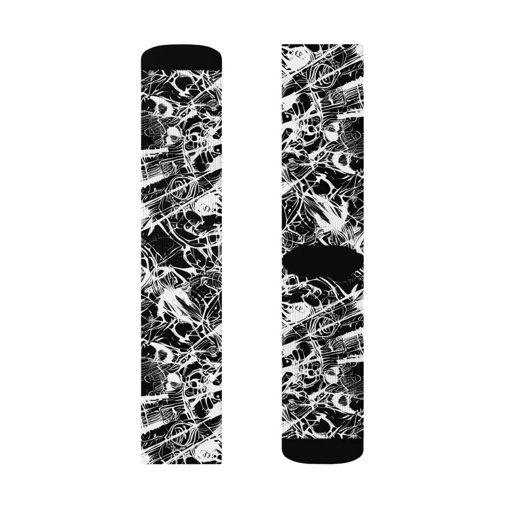 Obsidian Sketch on Socks — Left Sock