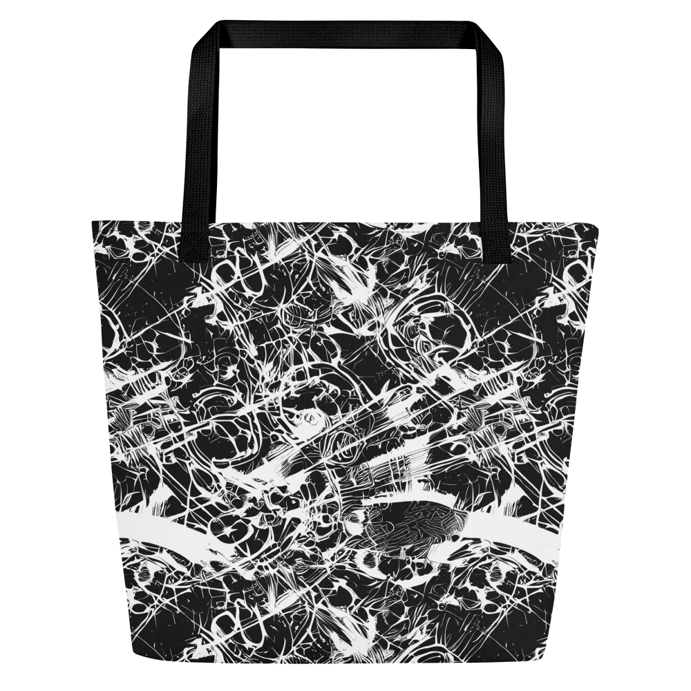 Obsidian Sketch on Large Tote Bag W/ Pocket — Front