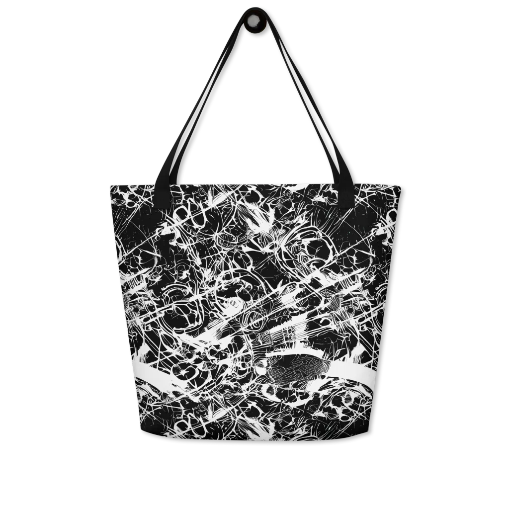 Obsidian Sketch on Large Tote Bag W/ Pocket — Front