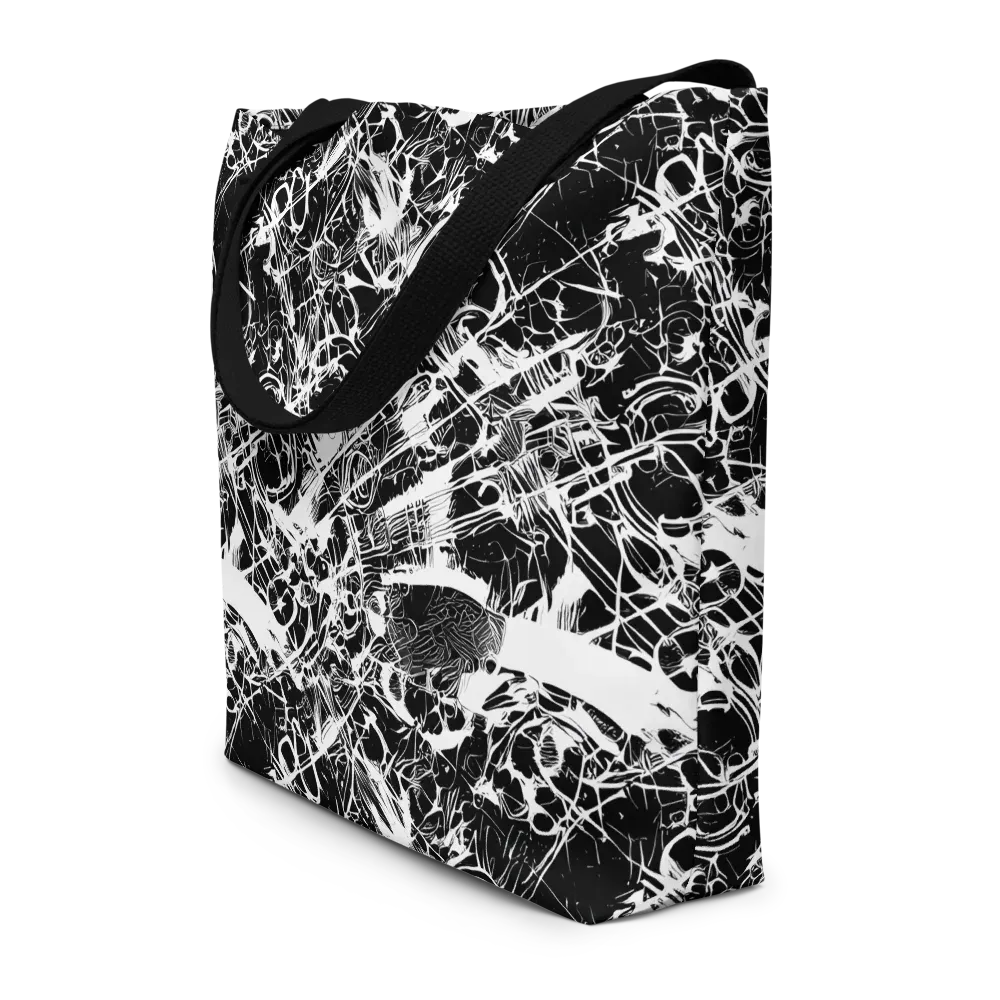 Obsidian Sketch on Large Tote Bag W/ Pocket — Front