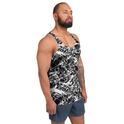 Obsidian Sketch on a Men's Tank Top