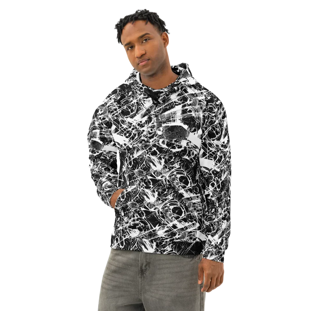 Obsidian Sketch on Cotton Hoodie — Left Front