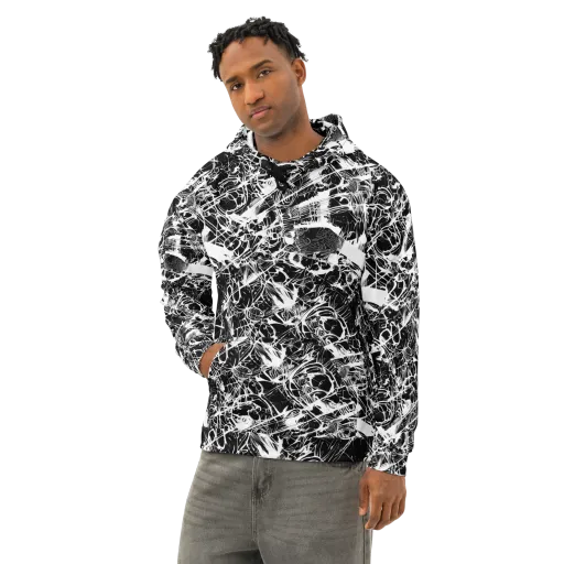 Obsidian Sketch on a Cotton Hoodie