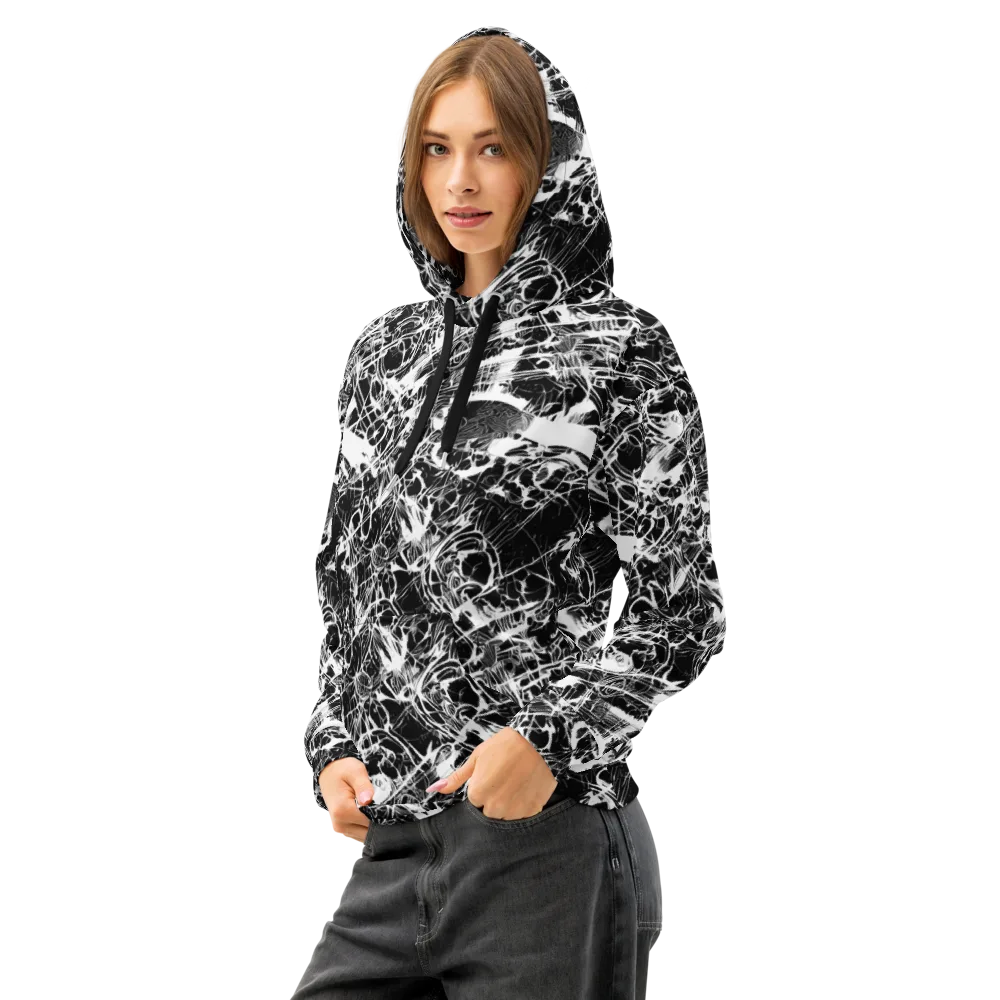 Obsidian Sketch on Cotton Hoodie — Left Front
