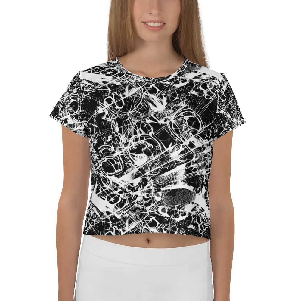Obsidian Sketch on Crop Tee — Front