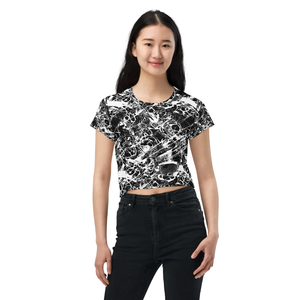 Obsidian Sketch on Crop Tee — Front