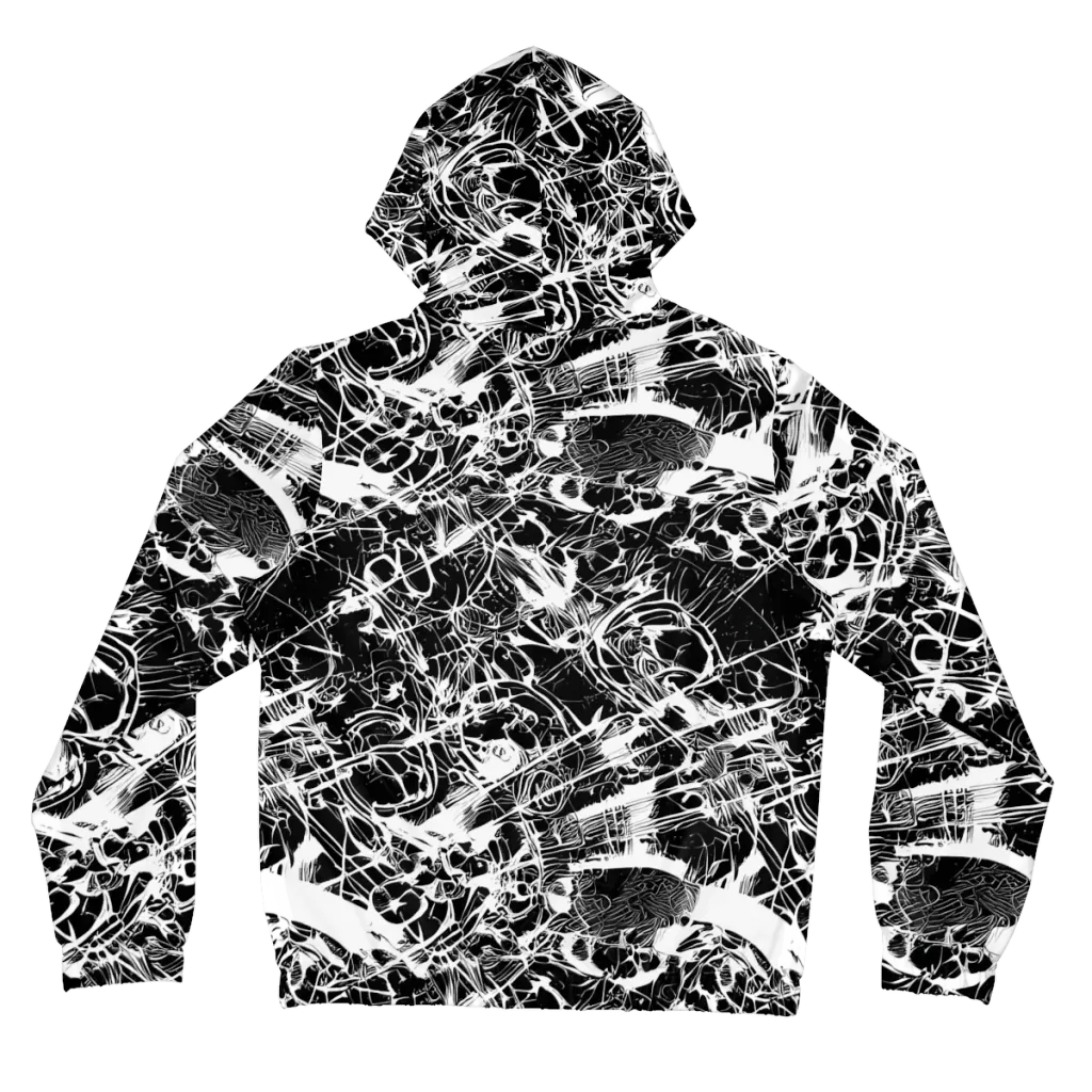Obsidian Sketch on Women's Full-Zip Hoodie — Back