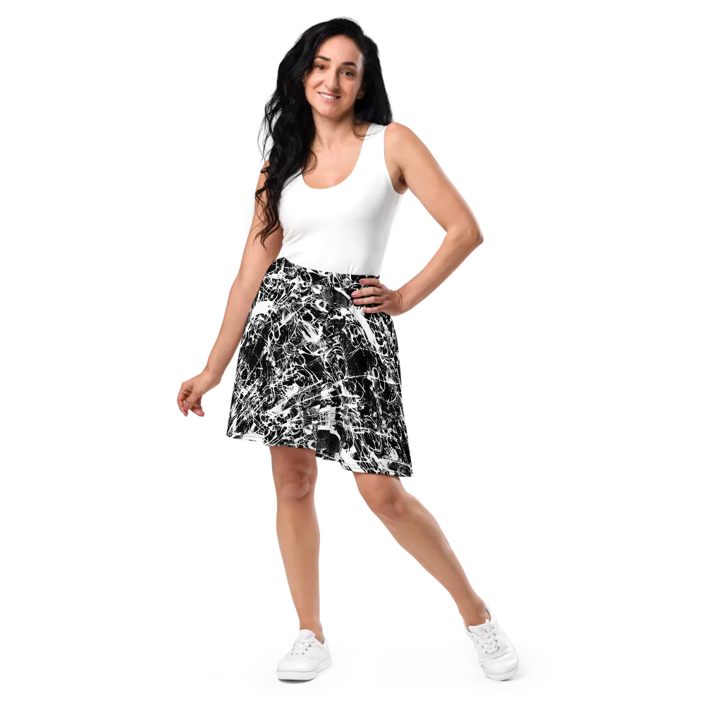 Obsidian Sketch on Skater Skirt — Front