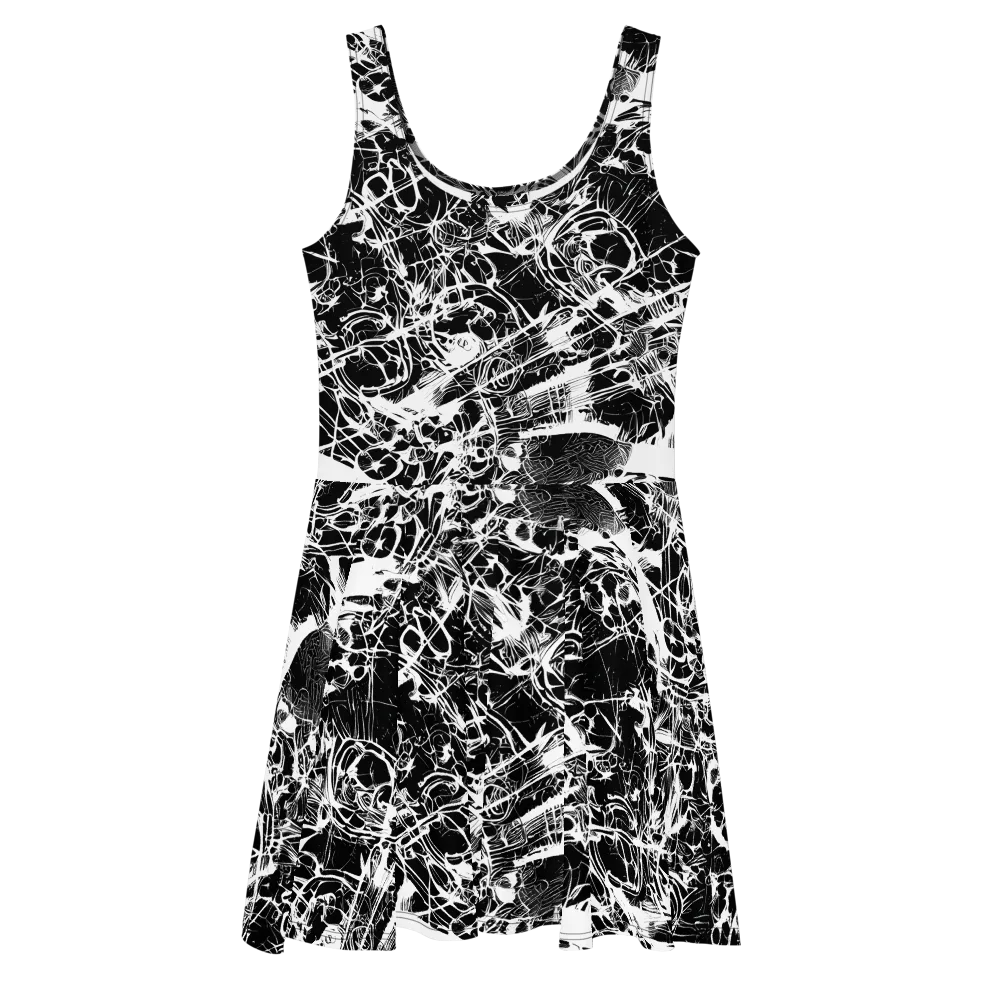 Obsidian Sketch on Skater Dress — Front