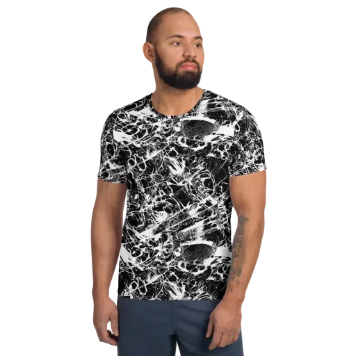 Obsidian Sketch on a Men's Athletic T-Shirt