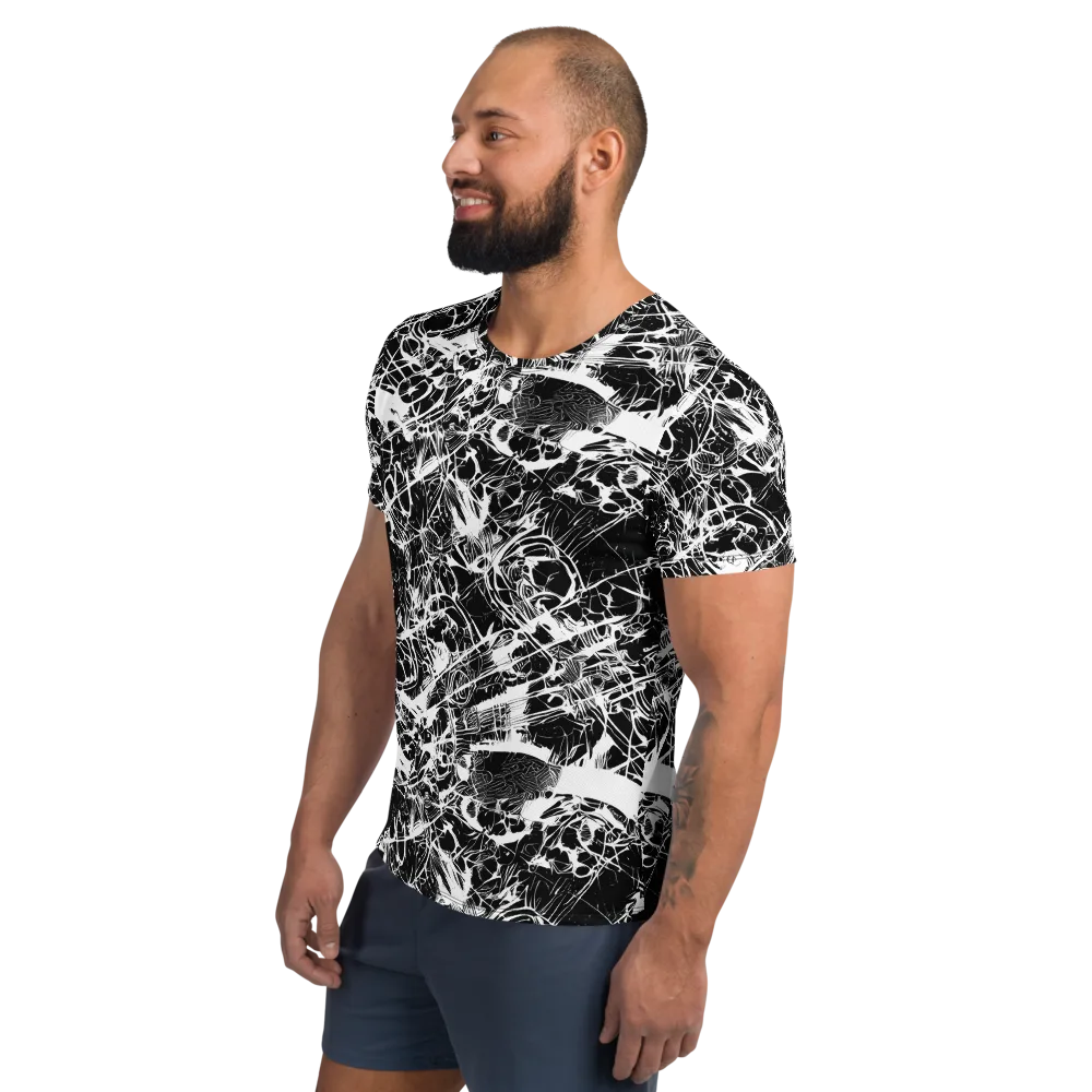 Obsidian Sketch on Men's Athletic T-Shirt — Left