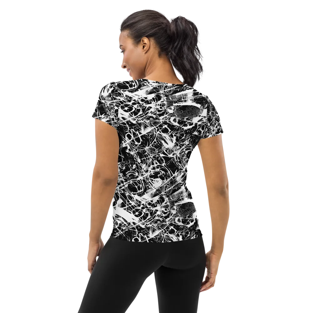 Obsidian Sketch on Women's Athletic T-Shirt — Back