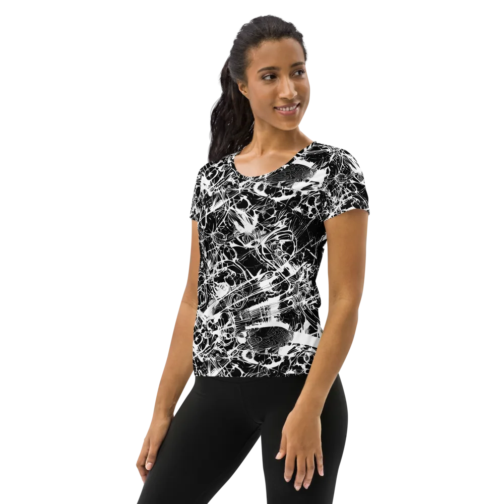 Obsidian Sketch on Women's Athletic T-Shirt — Left