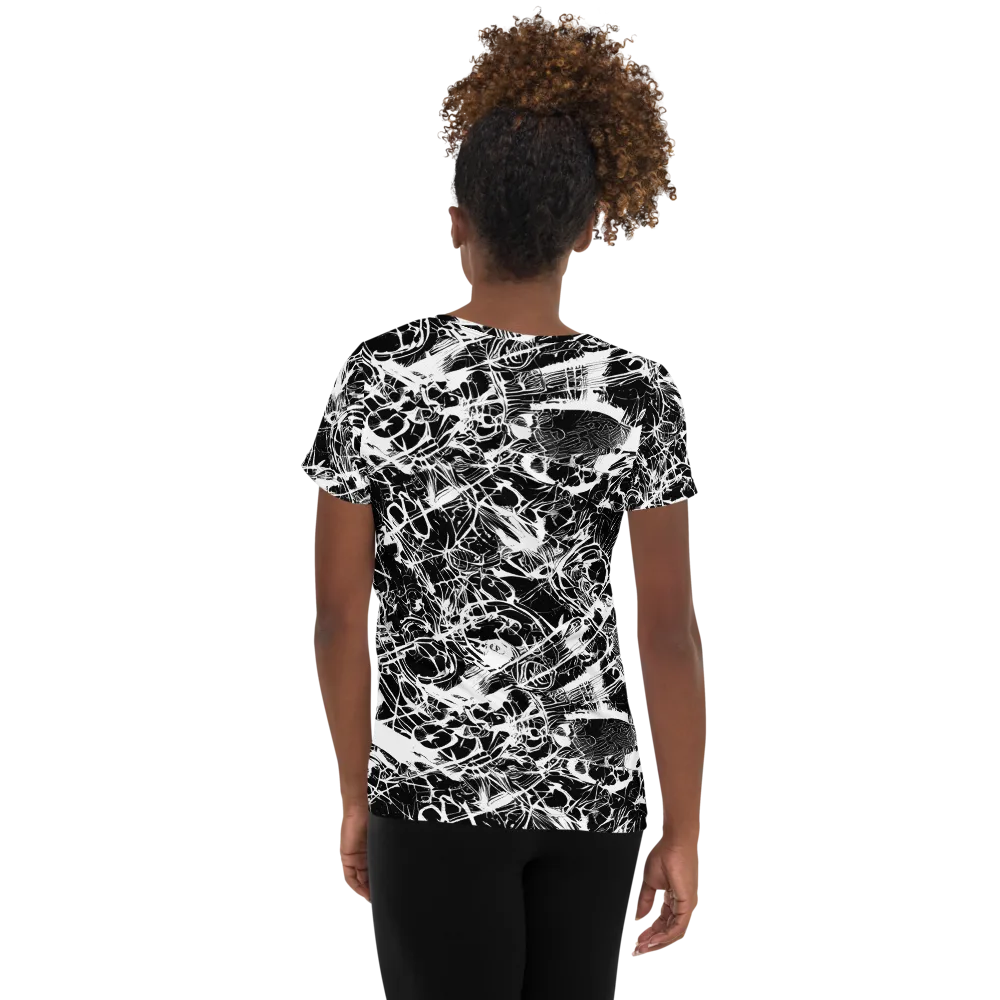 Obsidian Sketch on Women's Athletic T-Shirt — Back