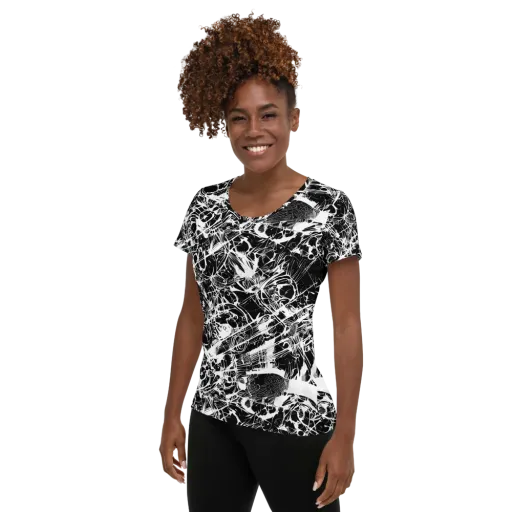 Obsidian Sketch on a Women's Athletic T-Shirt