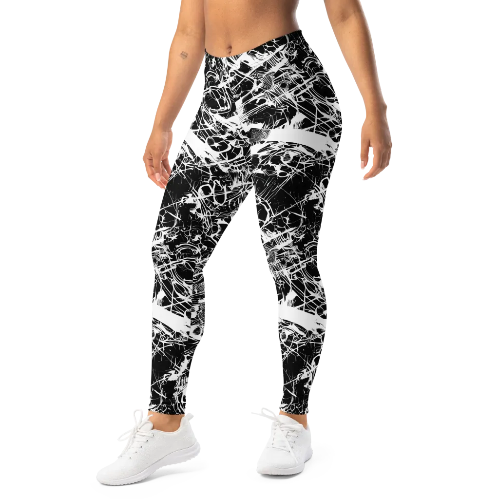 Obsidian Sketch on Leggings — Left Front