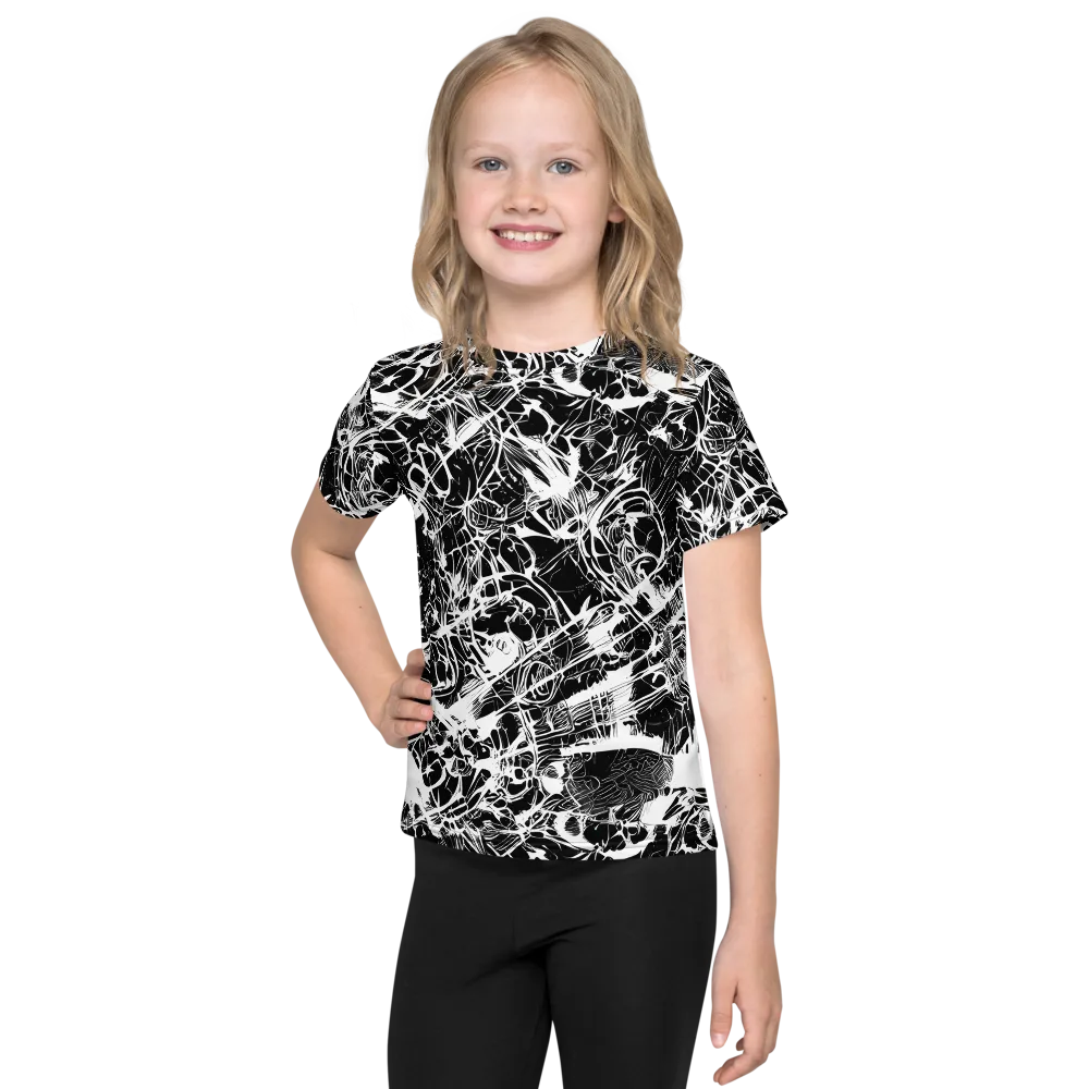 Obsidian Sketch on Kids Crew Neck T-Shirt — Front