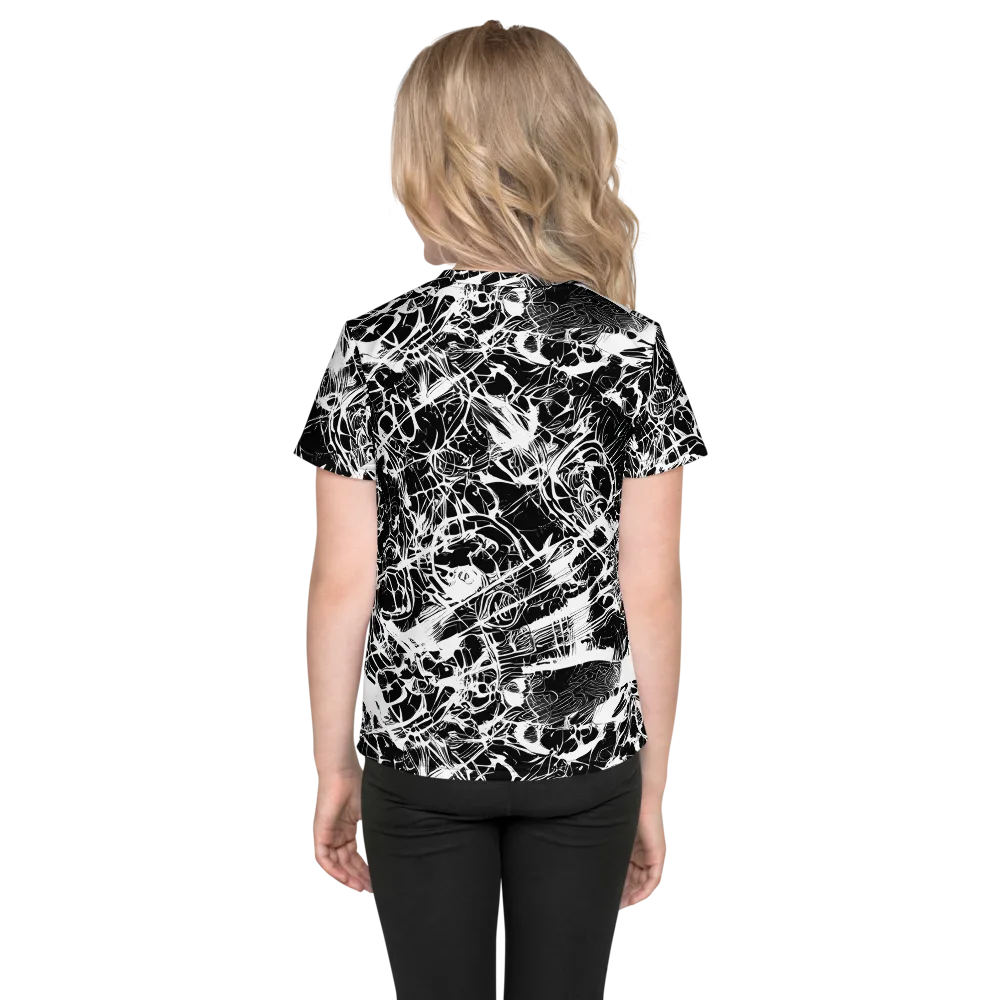 Obsidian Sketch on Kids Crew Neck T-Shirt — Back