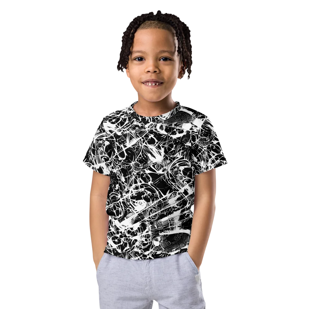 Obsidian Sketch on Kids Crew Neck T-Shirt — Front