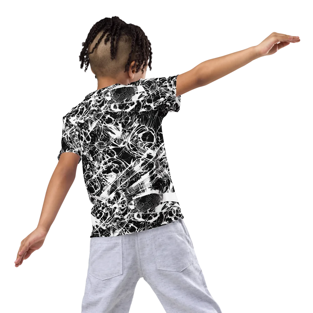 Obsidian Sketch on Kids Crew Neck T-Shirt — Back