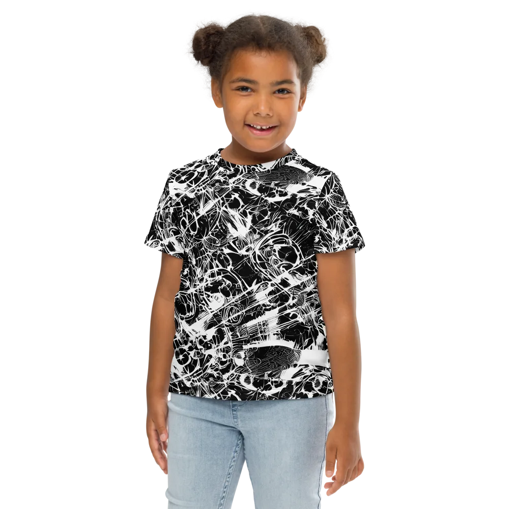 Obsidian Sketch on Kids Crew Neck T-Shirt — Front