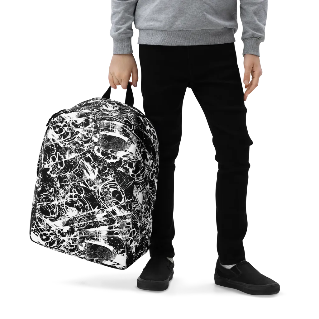 Obsidian Sketch on Minimalist Backpack — Zoomed-in