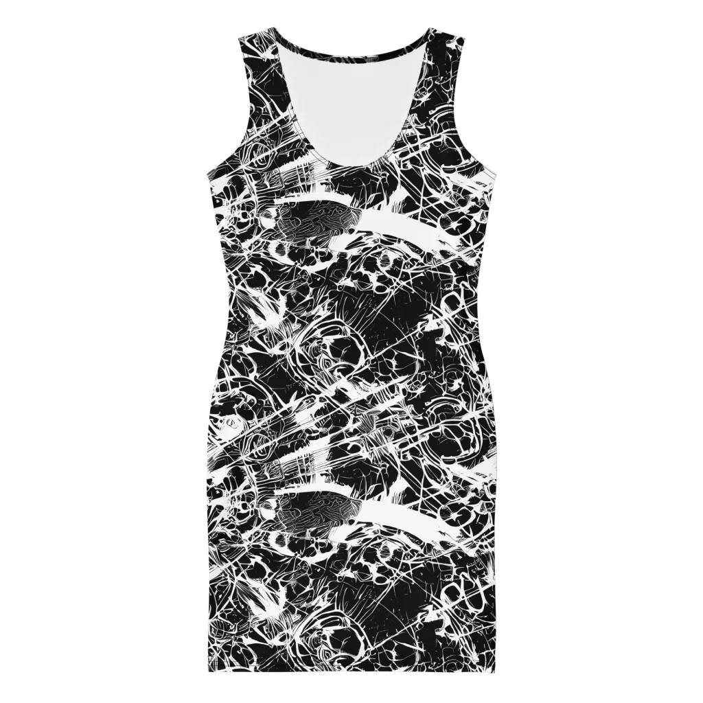 Obsidian Sketch on Bodycon Dress — Front