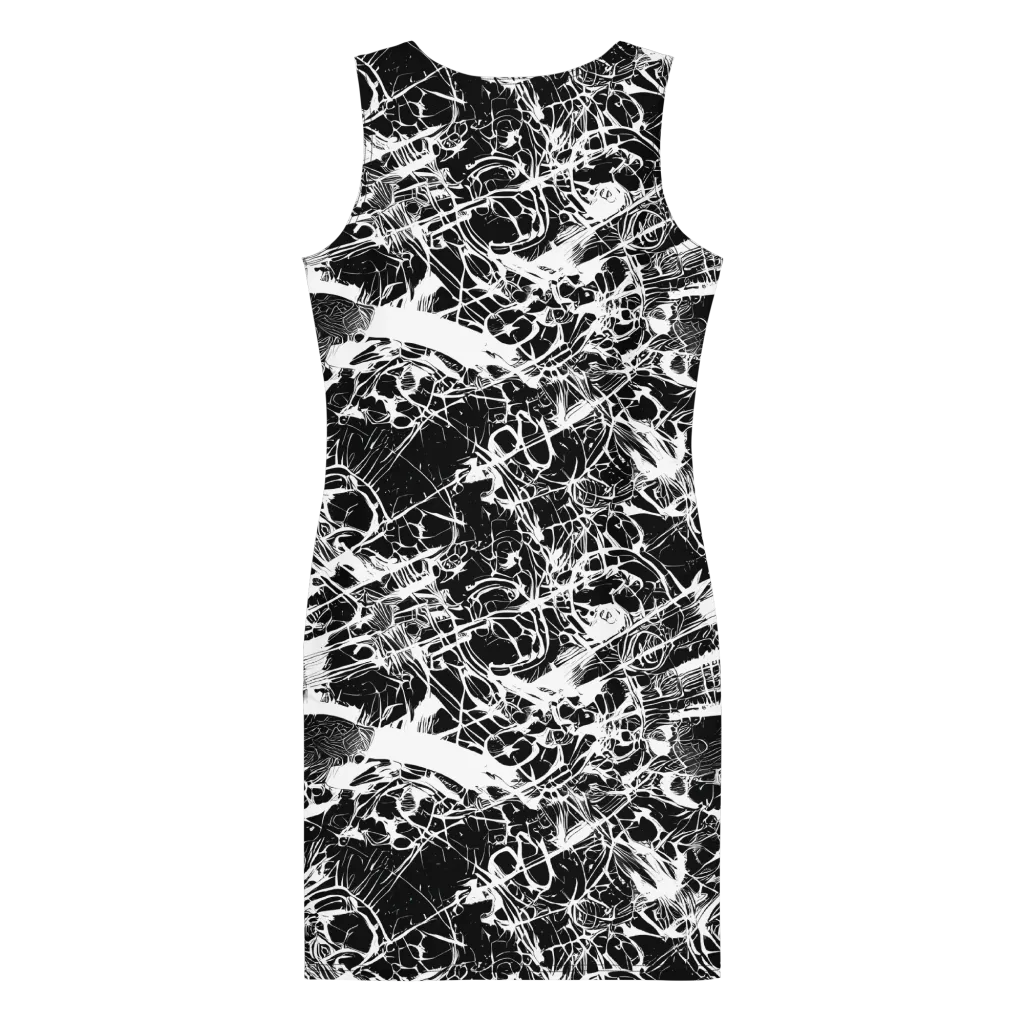 Obsidian Sketch on Bodycon Dress — Back