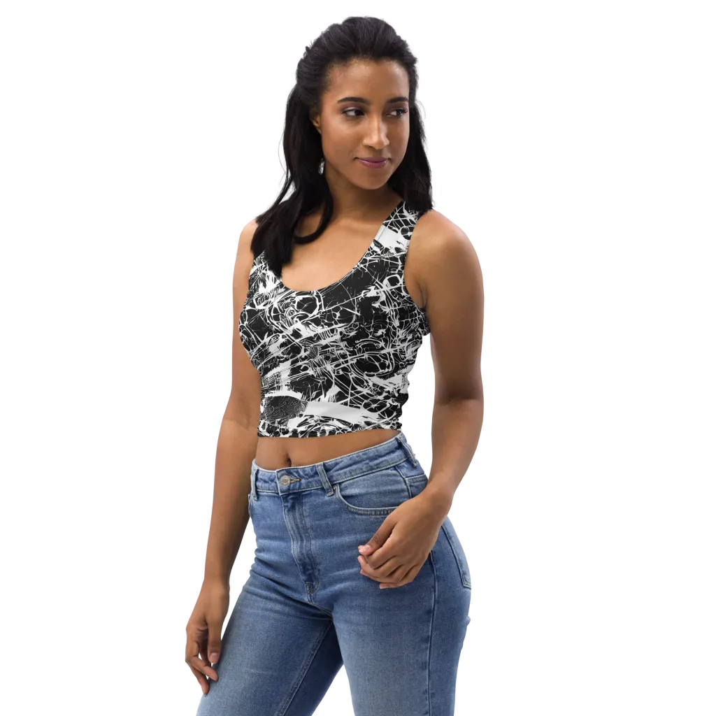 Obsidian Sketch on Crop Top — Left Front