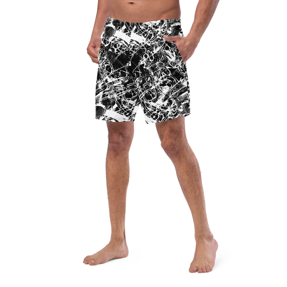 Obsidian Sketch on Swim Trunks — Left Front