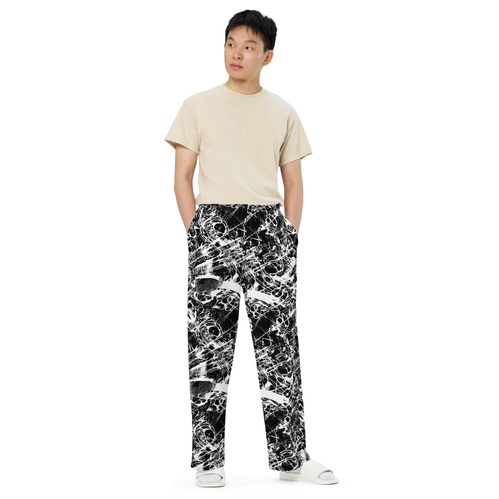 Obsidian Sketch on Wide-Leg Pants — Front